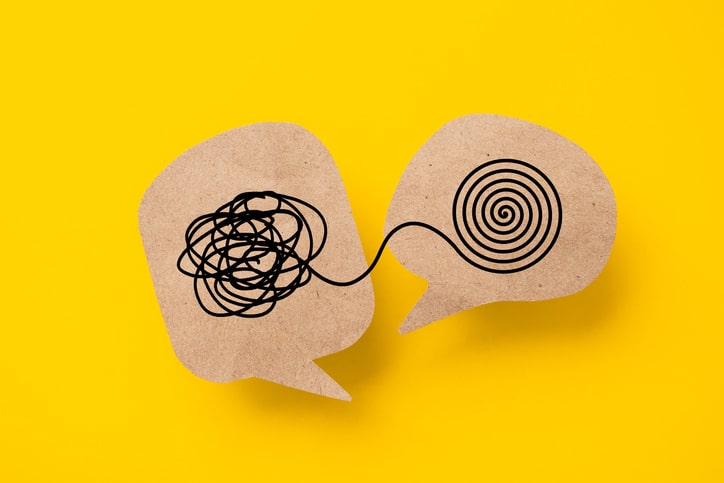 two thinking talking bubbles